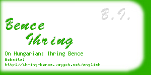 bence ihring business card